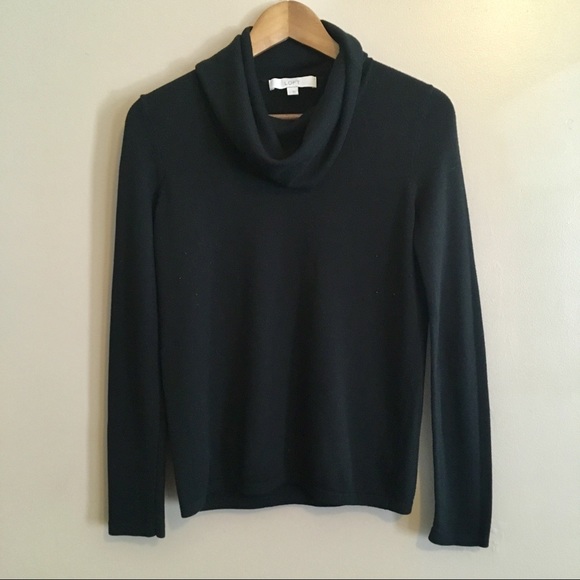 LOFT Black Cowl Neck Lightweight Sweater - Picture 2 of 5